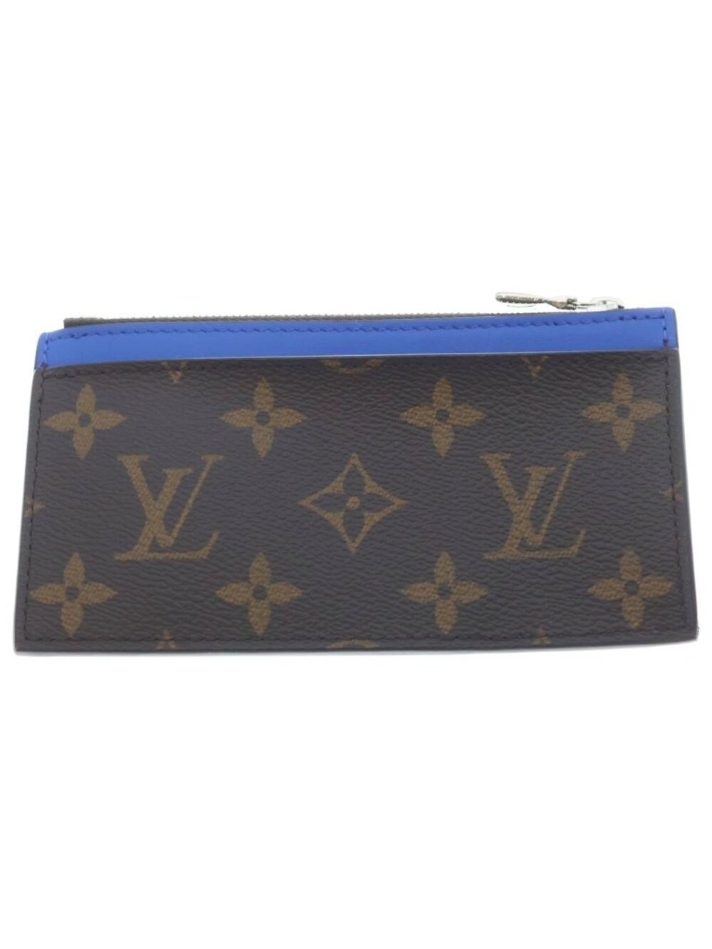Louis Vuitton Monogram Macassar Coin Card Holder Case Fragment Brown Blue